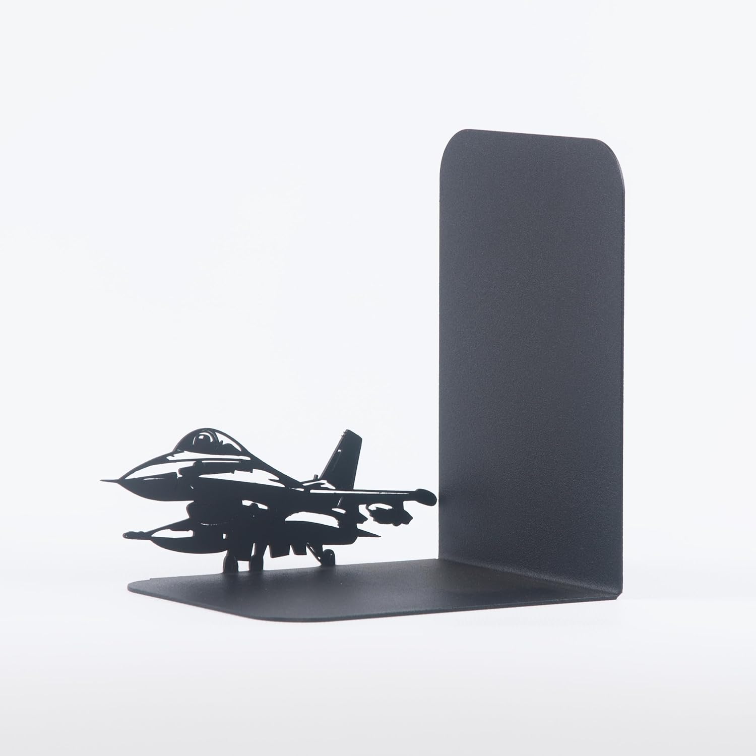 Fighter Aircraft Metal Bookends, Decorative Aircraft Book Ends, Military Planes and Soldiers Book Stands, Military Themed Book Holder, for Aviators