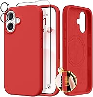 Vista 152 de GONEZ Funda de silicona para iPhone 14 Pro Max, compatible con MagSafe, con protector de pantalla + protector de lente de cámara, silicona líquida a
