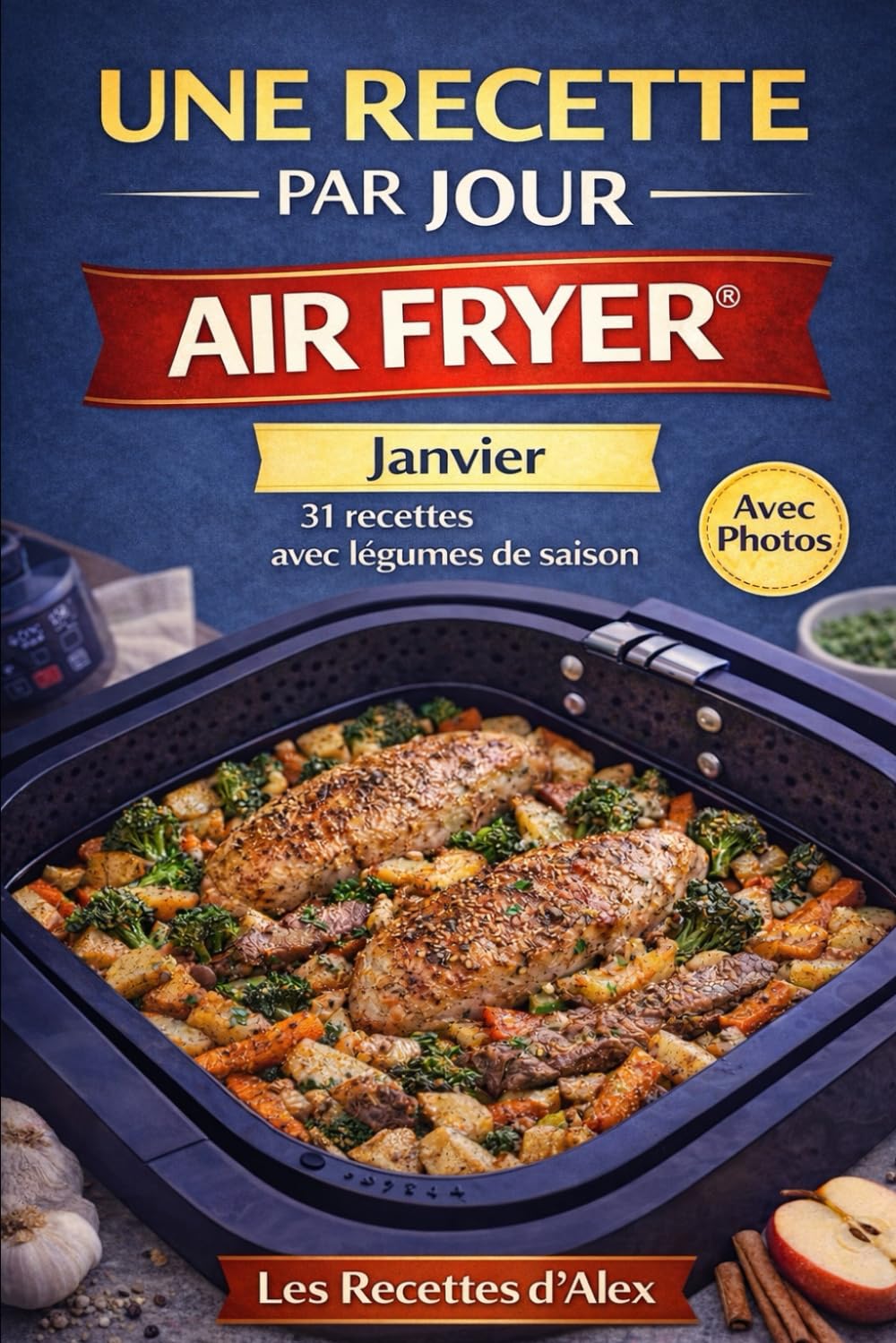 Une Recette par Jour – Janvier: 31 recettes complètes de saison à l’Air Fryer® Fruits et légumes de janvier – Prêtes en moins de 30 minutes ... (Une Recette par Jour – Air Fryer®)