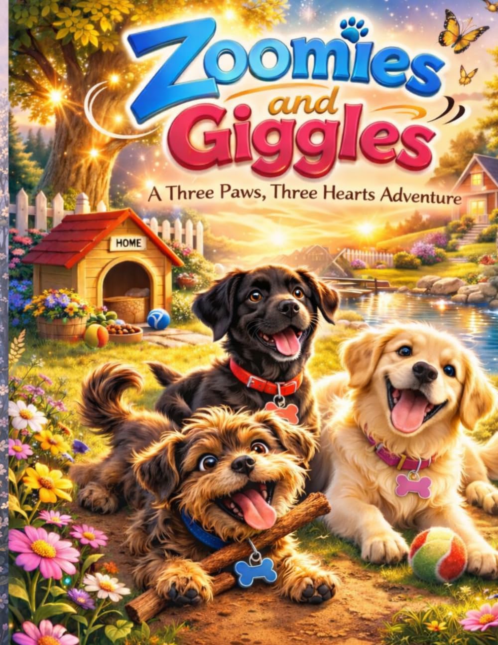 Zoomies and Giggles: A Three Paws, Three Hearts Adventure for Kids Ages 3–8 | A Heartwarming Dog Story About Teamwork, Helping Others & Friendship