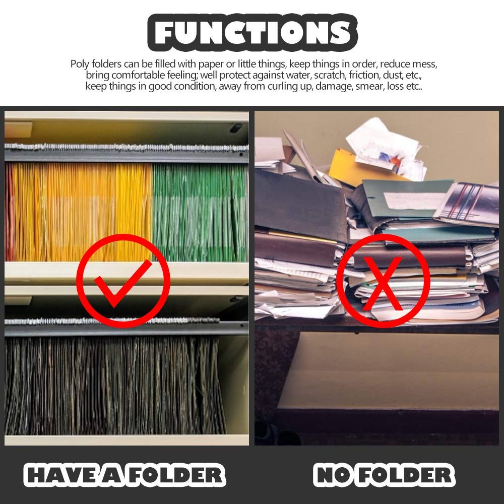 Cartellina portadocumenti formato A4, porta busta trasparente, scatola portaoggetti, organizer a bottone, contenitore in plastica trasparente per documenti, cancelleria, 15 pezzi