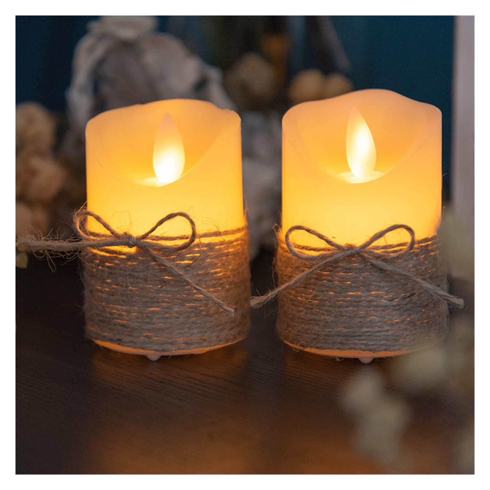 Candele senza fiamma glitterate, candele LED in vera cera con stoppino a fiamma realistiche for Natale, festival, confezione da 3