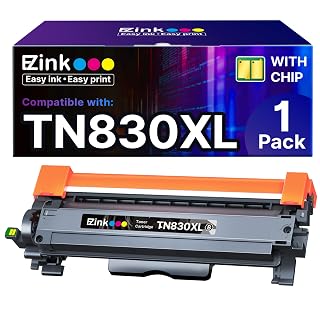 E-Z Ink Compatible TN830xl Toner Cartridge Replacement for Brother TN830 XL TN 830 Toner Cartridges to use with HL-L2460DW DCP-L2640DW HL-L2400D HL-L2480DW HL-L2405W MFC-L2820DW Printer (1 Black) - Amazon product rated Grade A