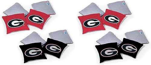 Miniatura 60 de Wild Sports - Puf de doble cara NCAA College de 8 unidades, bolsas de lanzamiento prémium para juego de cornhole, ideal para portones traseros