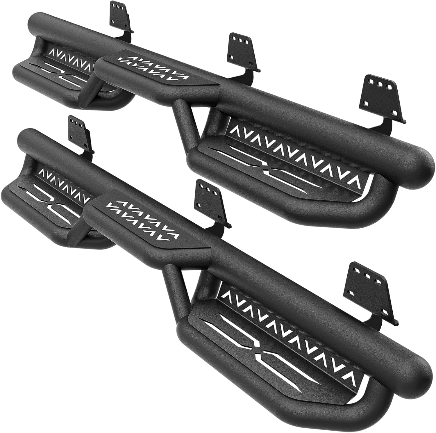 Running Boards Compatible for 2019 2020 2021 2022 2023 2024 2025 Dodge Ram 1500 Crew Cab New Body, Bolt-on Side Step Steel Step Bars Nerf Bar, Heavy-Duty Two Stairs Design