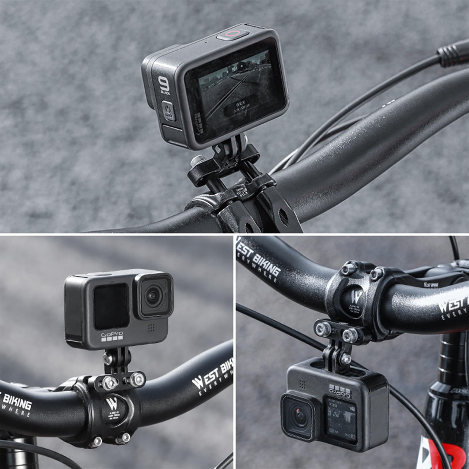 Support Guidon Vélo Aluminium Pour Garmin Edge - Compatible 540/530/1040 Etc. - Montage Potence - Rouge