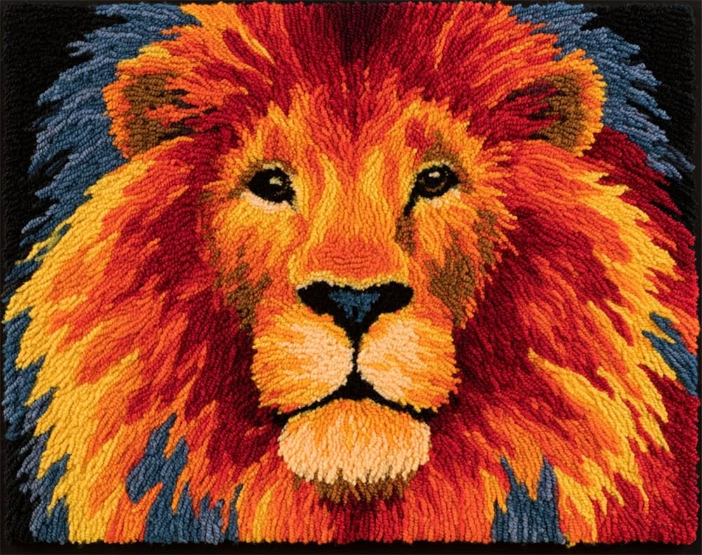 FWRTYCB Latch Hook Kits Rug Lion