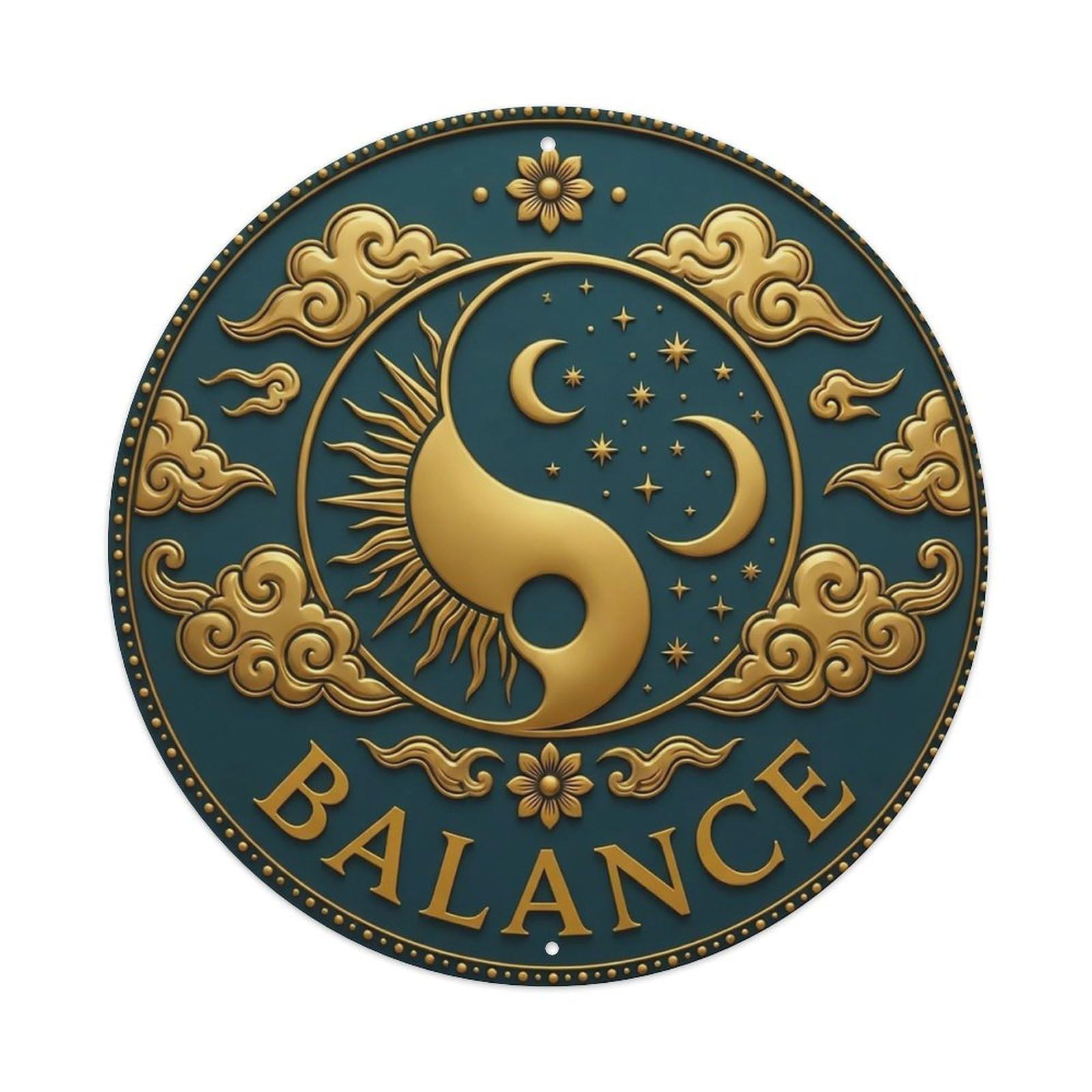 Vintage Balance Flower Zen Yoga Metal Tin Sign