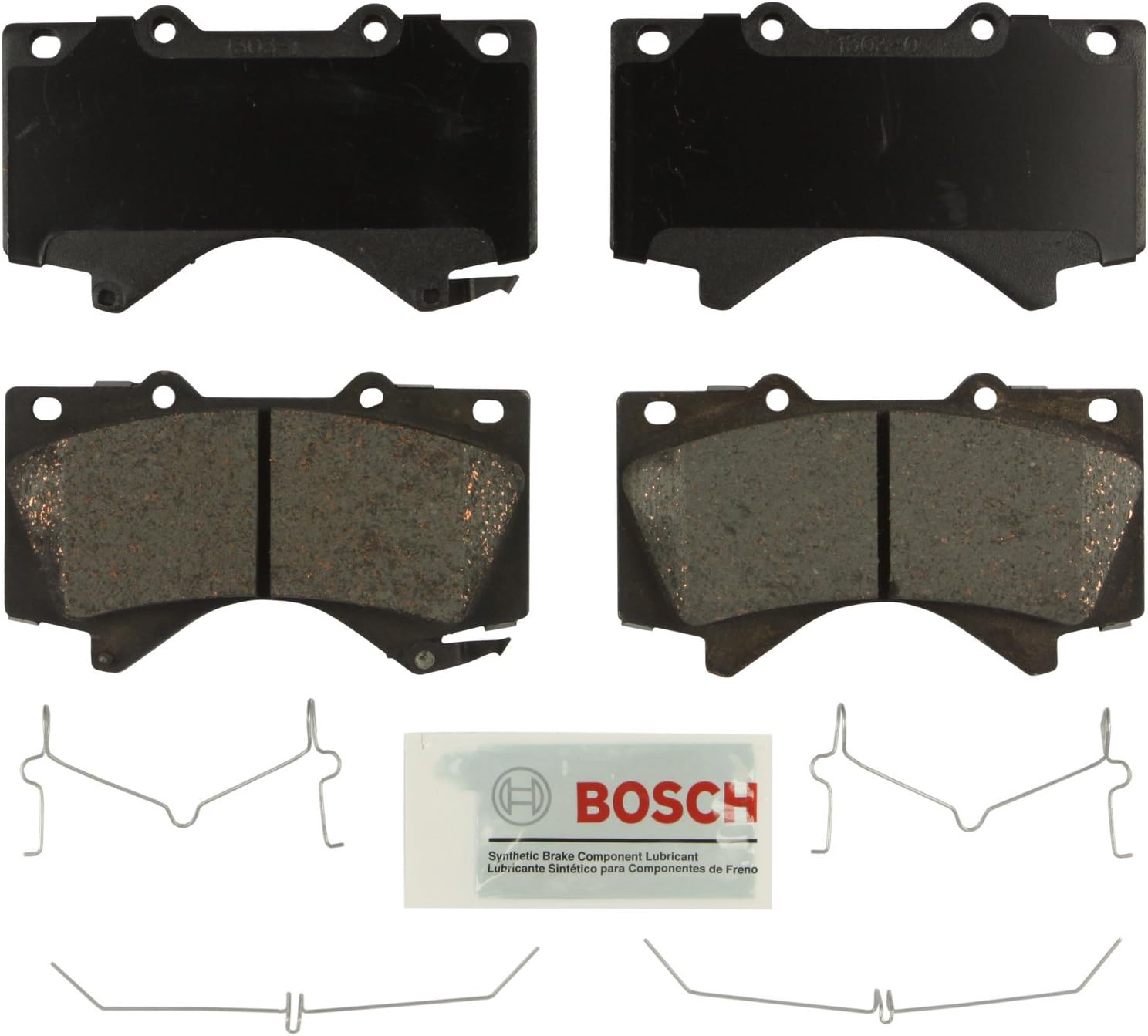 BOSCH BE1303H Blue Ceramic Disc Brake Pad Set With Hardware - Compatible With Select Lexus LX570; Toyota Land Cruiser, Sequoia, Tundra; FRONT