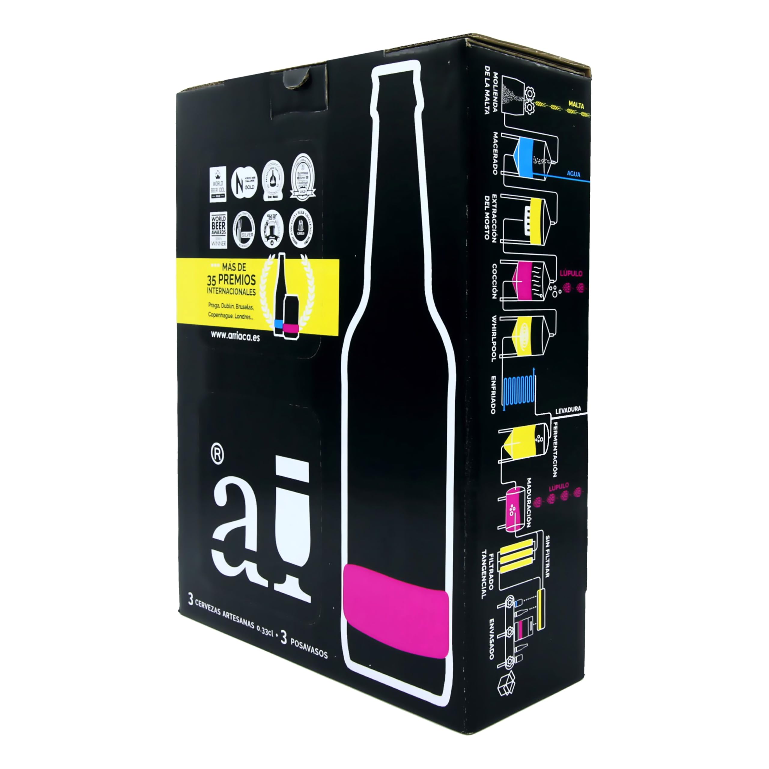 Cerveza Artesana Arriaca Estuche Pack Regalo Degustación 3x33cl (Caja de 8 estuches)