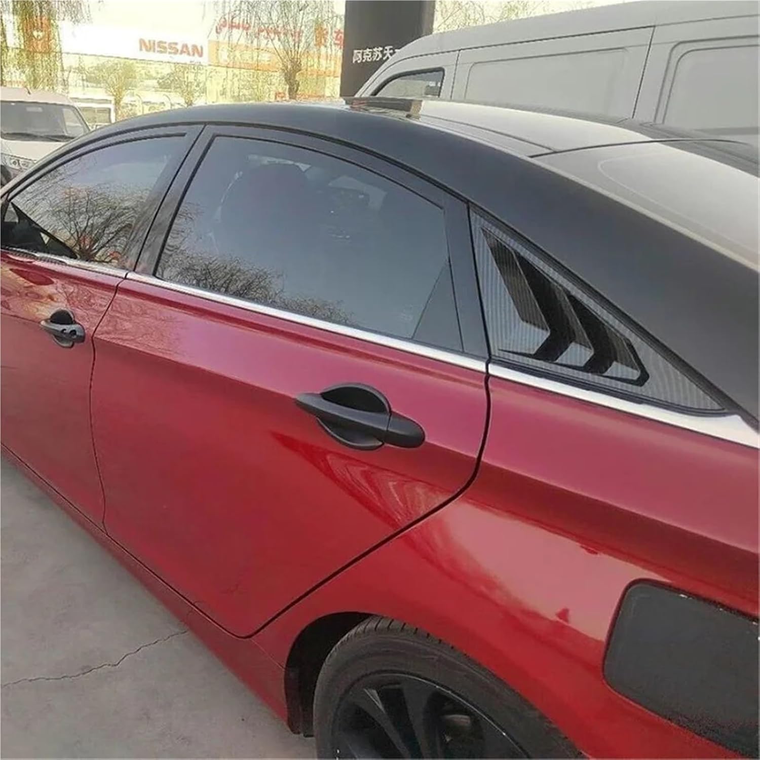 Car Glass Louver Cover Trim Compatible with Hyundai Sonata 2011 2012 2013 2014 Exterior Window Side Door Panel ABS
