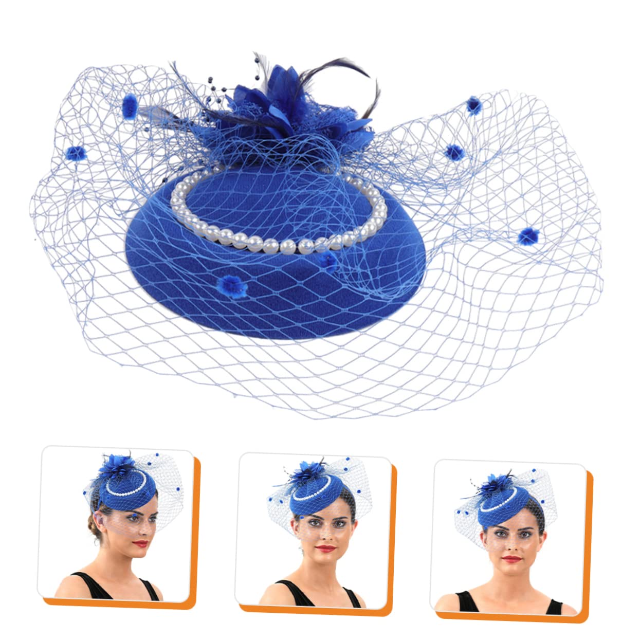 GALPADA 5pezzi Fascinator Sposa con Perle e Piume Accessorio Elegante per Matrimoni Feste e Occasioni Speciali Copricapo Vintage per Donne Comodo e Leggero Design Unico per Look Glamour