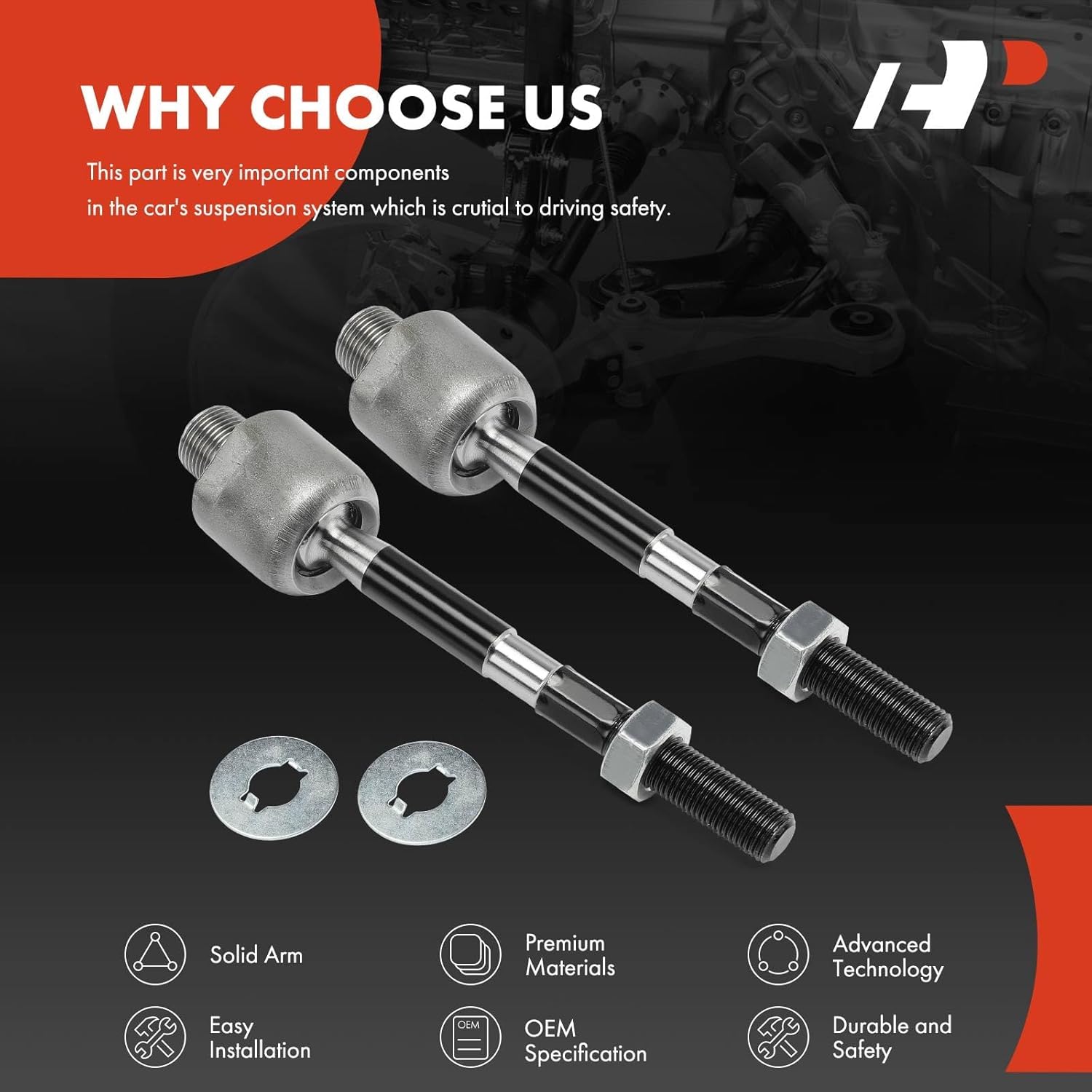 A-Premium 2 x Front Inner Tie Rod Ends Compatible with Honda Civic 2012-2015 & Acura ILX 2013-2022