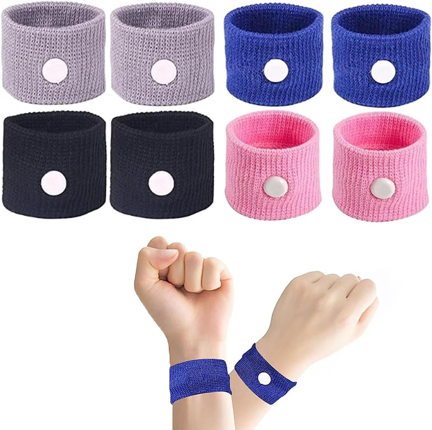 8Pcs Motion Travel Sickness Bands,Motion Sickness Bands,Travel Sickness