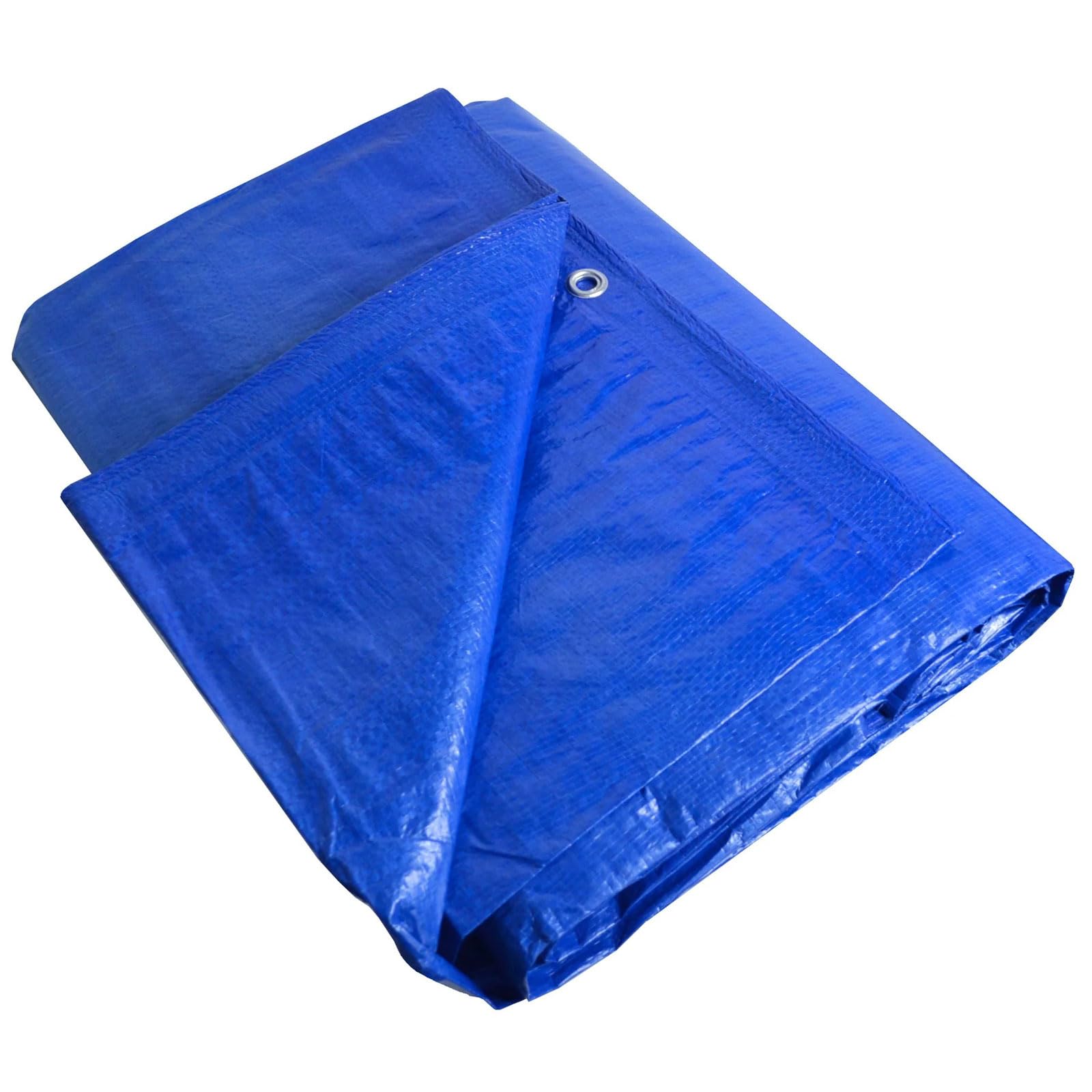 Brawny Heavy Duty Tarpaulin (7 x 11m) - Waterproof, Tear-Resistant, UV Resistant - Multi-Purpose Tarp for Outdoor Camping, Construction, or Ground Cover
