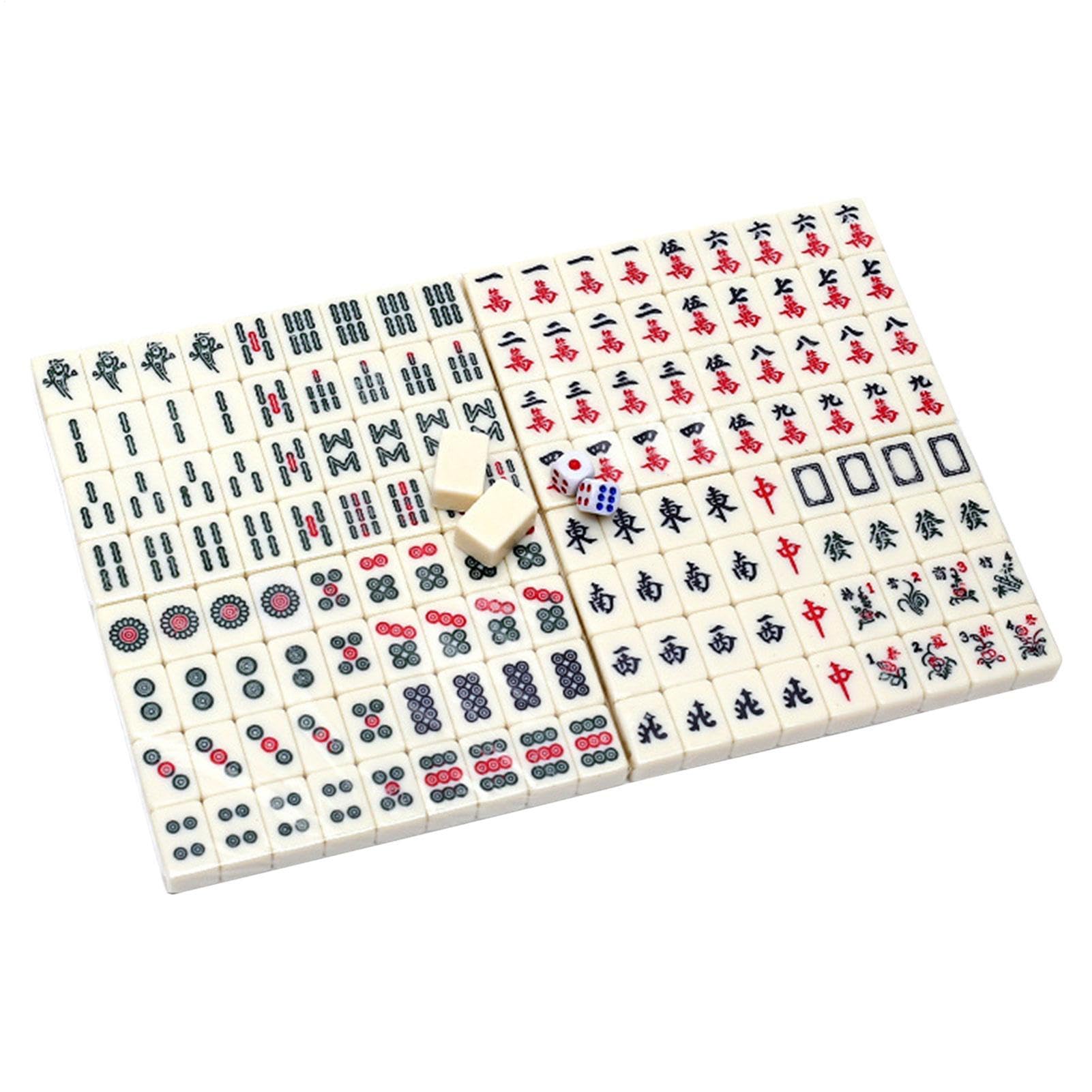 Mahjong Tiles Game pour le style chinois - 144pcs petite collection traditionnelle, cas de transport Durablies, kit de pièces compactes, boîte Ready Travel | Ensemble de de style chinois amusan