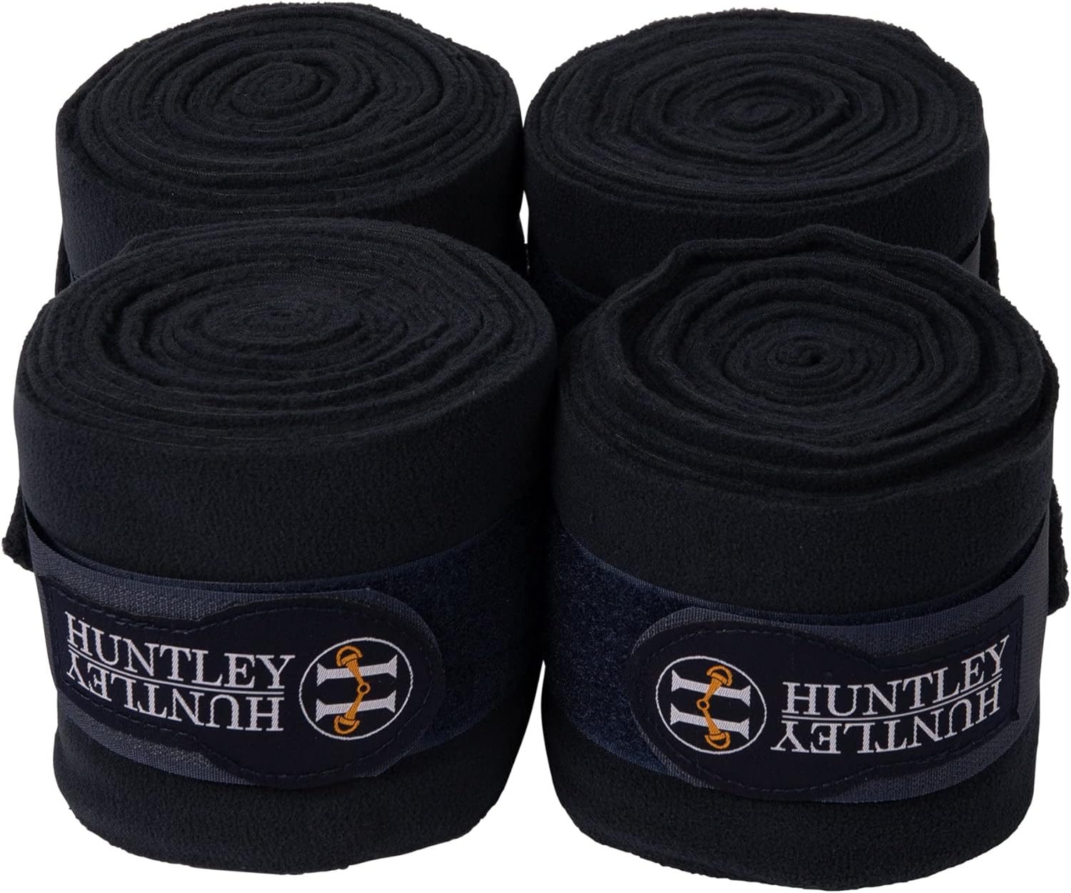 Huntley Equestrian Polo Wraps for Horses: Protective Leg Support Bandage for Training, Exercising, Turnout- 4 Wraps (Brown)