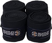 Vista 10 de Huntley Equestrian Envolturas de polo para caballos: vendaje protector de soporte de pierna para entrenamiento, ejercicio, participación - 4 Negro