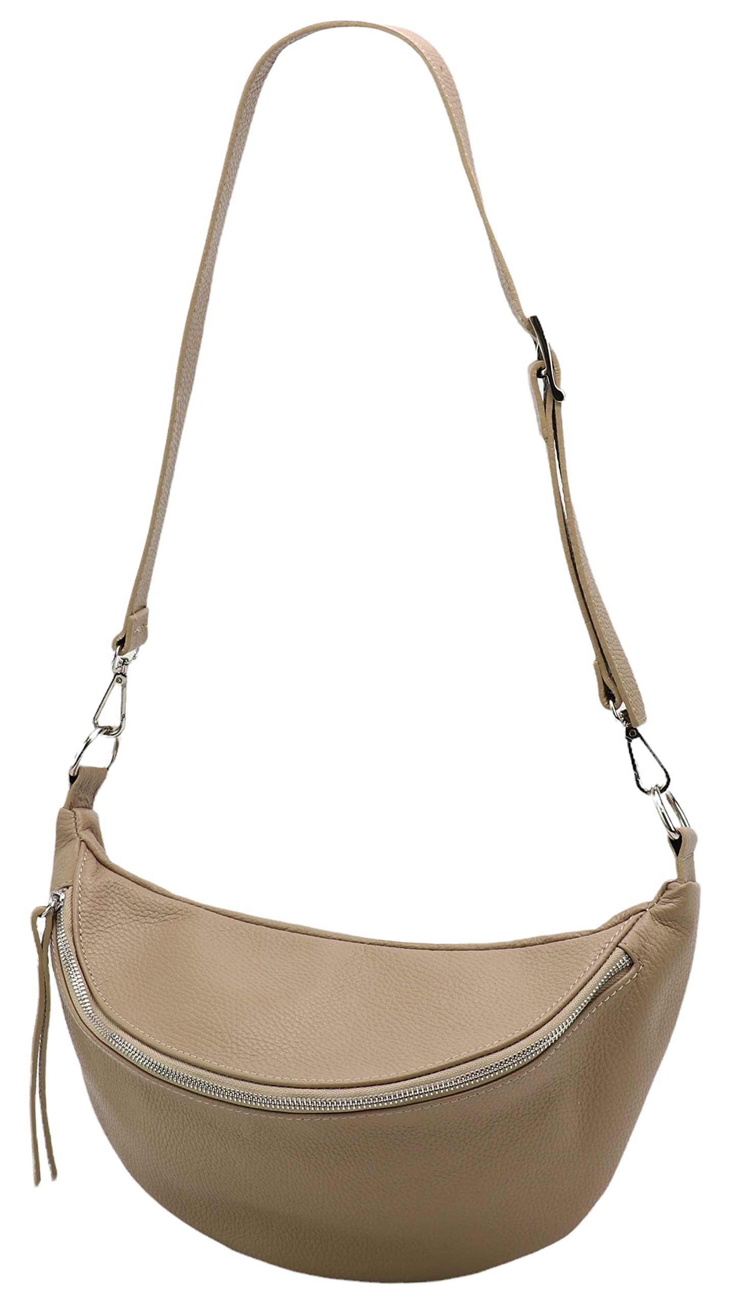 SH Leder Greta G747 - Tasca sul petto da donna, unisex, per festival, viaggi, taglia media, tracolla regolabile, in pelle, 37 x 21 cm