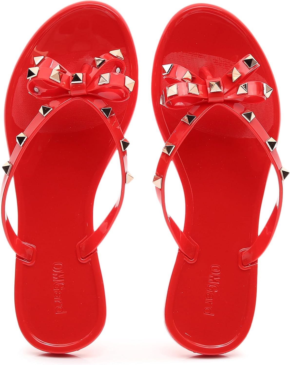 Studded Jelly Shoes for Womens Bow Flip Flops Jellies Sandals Flat Black... - Picture 14 of 174