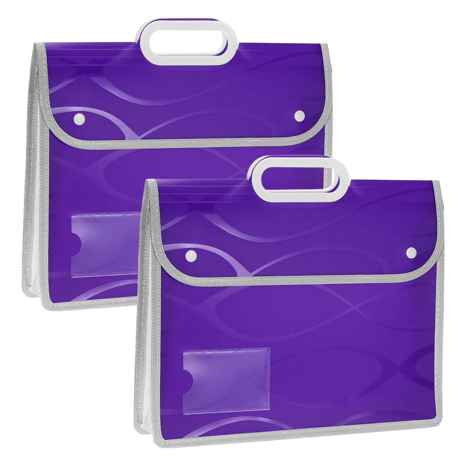 YOKIVE 2 Pack A4 Plastic File Folder with Handle, Purple