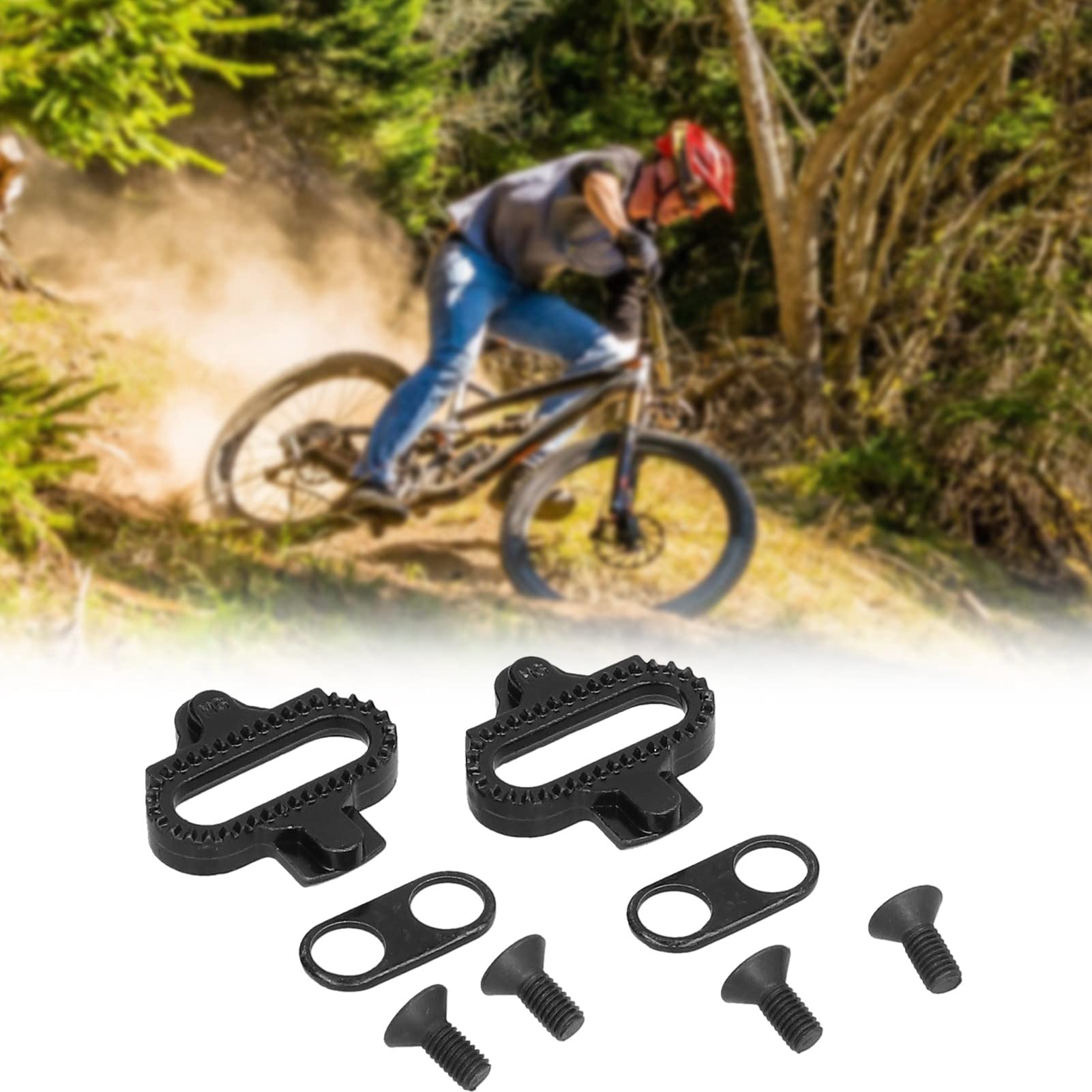 Beufee Bike Cleats Compatible with SPD Pedals, Clipless Cleat Plate Bike Riding Pedal for Indoor Outdoor Cycling SH51