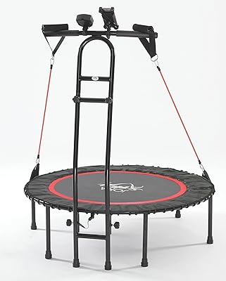 la innovación en camas elásticas, cama elástica fitness Cacau 2.0, contador de saltos, bandas de resistencia, DVD, soporte para teléfono móvil, en forma con: