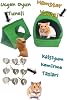 Hamster Üçgen Oyun Tuneli -Hamster Yuvasi - Kalp Dostu Kemirme Taslari
