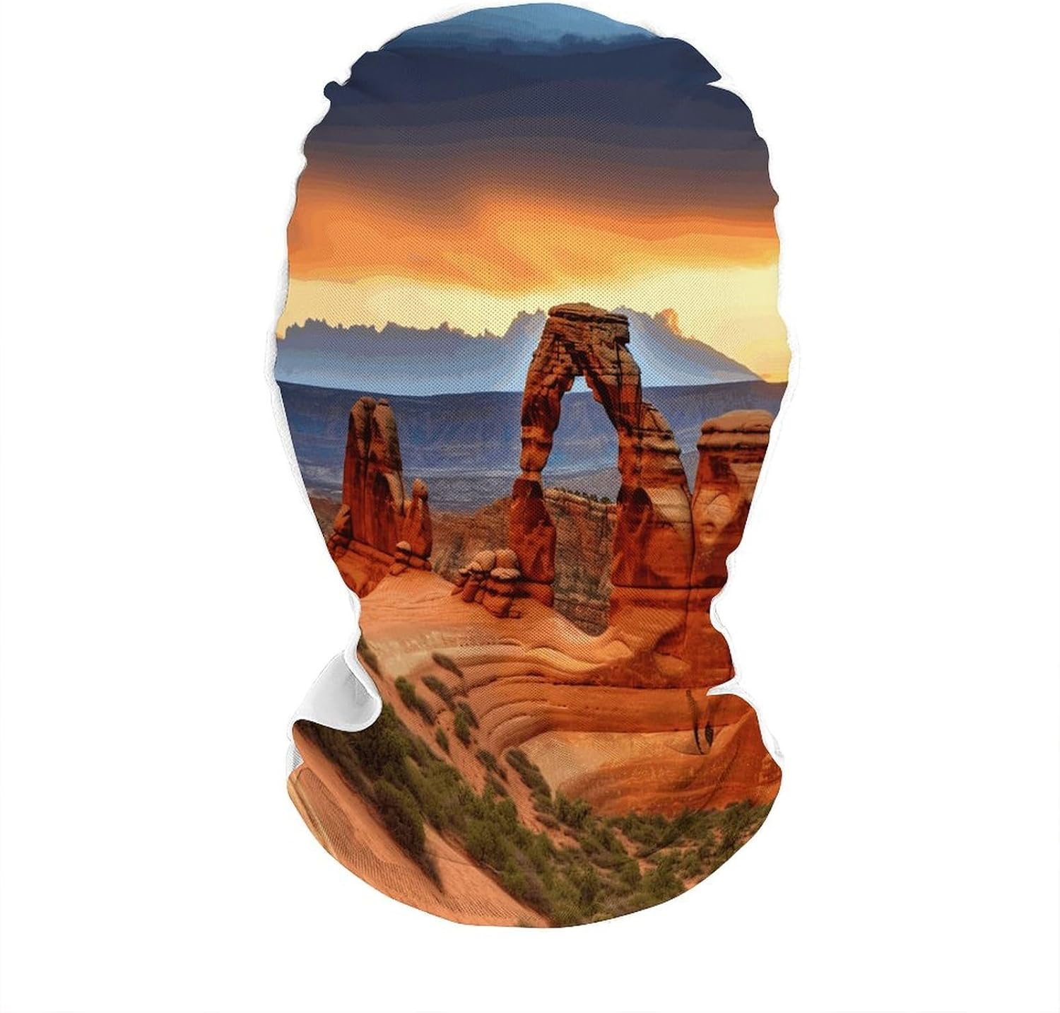 Arches National Park Balaclava Mesh Print Funny Face Mask Breathable Ski Masks Personalized Sun Protection Full Face Covers Neck Gaiter Windproof Head Masks for Pranks&Outdoor