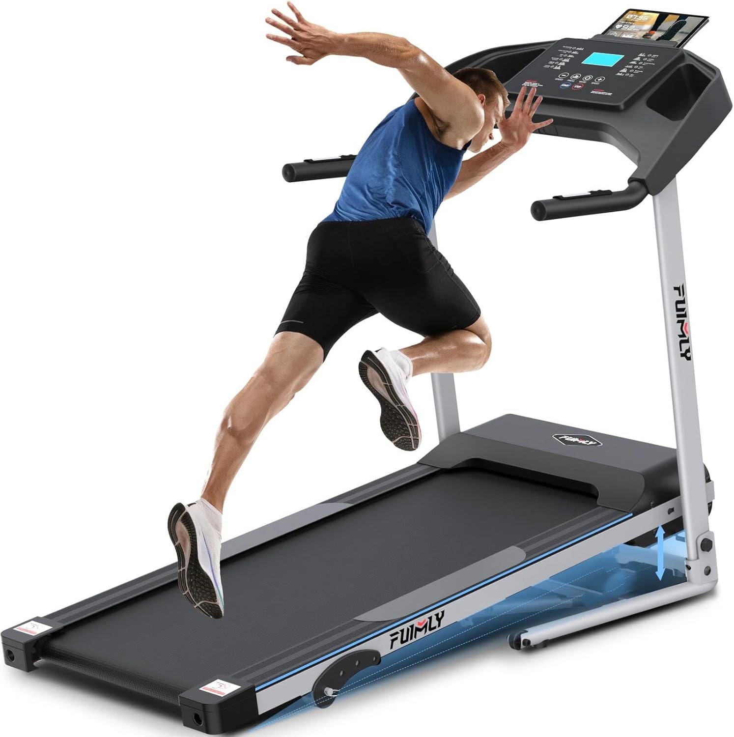 FUNMILY 3.5HP Heavy Duty Folding Treadmill for Home, 400 lb Capacity, Body Fat Measurement and Heart Rate Sensor