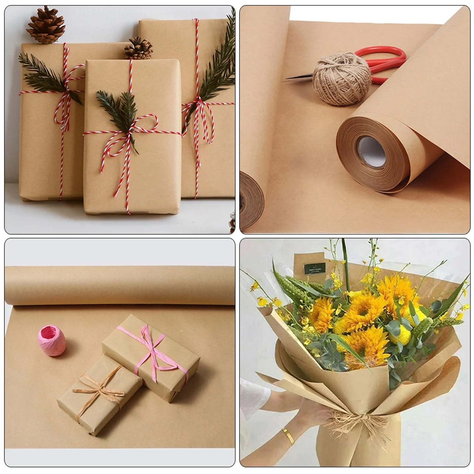 Kraftpapier Rolle 1 Rolle Geschenkpapier Bastelpapier Braun Kraftpapier Rolle DIY Basteln Papierherstellung