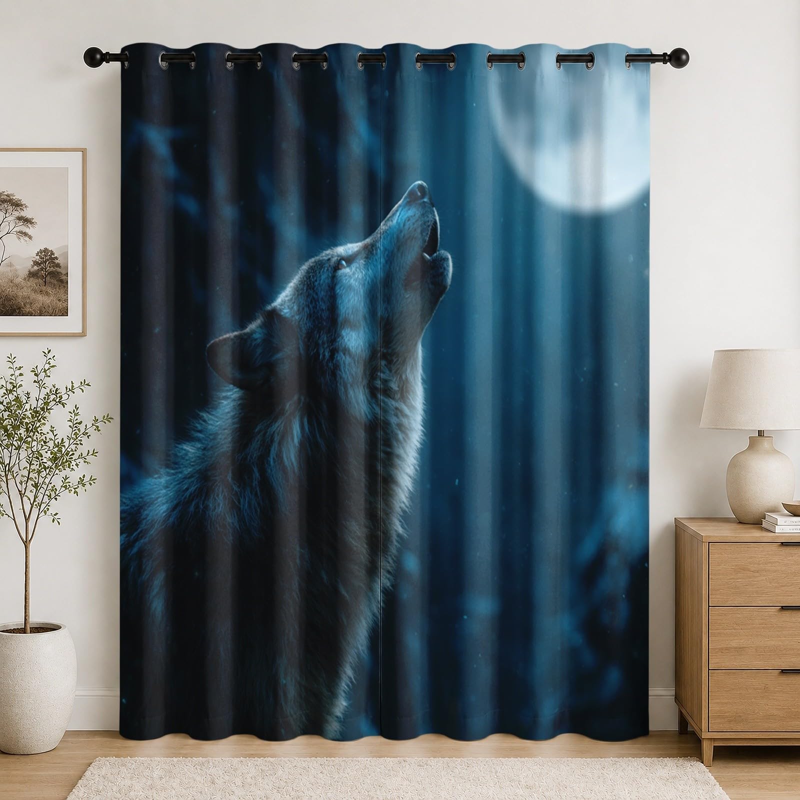 Rideaux occultants loup finis la lumière et le bruit rideau bleu 225H