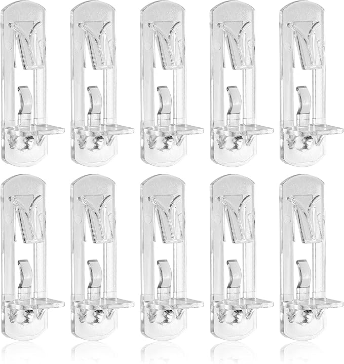 Jamiikury 10pcs Plastic Locking Shelf Pins, Shelf