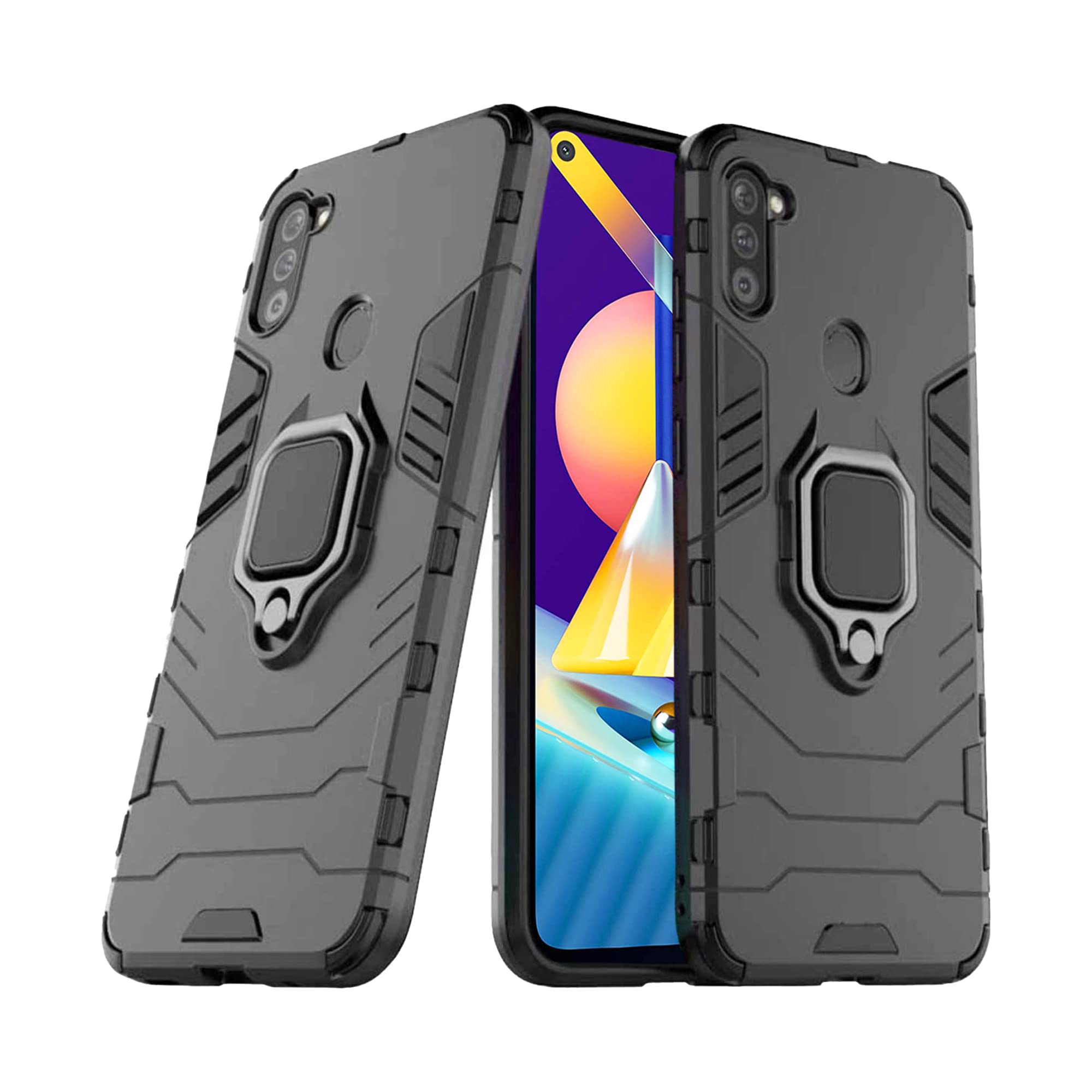 CEDO Rugged Samsung Galaxy M11 (4G) Defender Case | Rotating Ring Holder & Kickstand in-Built | Military Grade Armor | Bumper Back Cover (Black) (B08MWL2QGH) Amazon Price History, Amazon Price Tracker