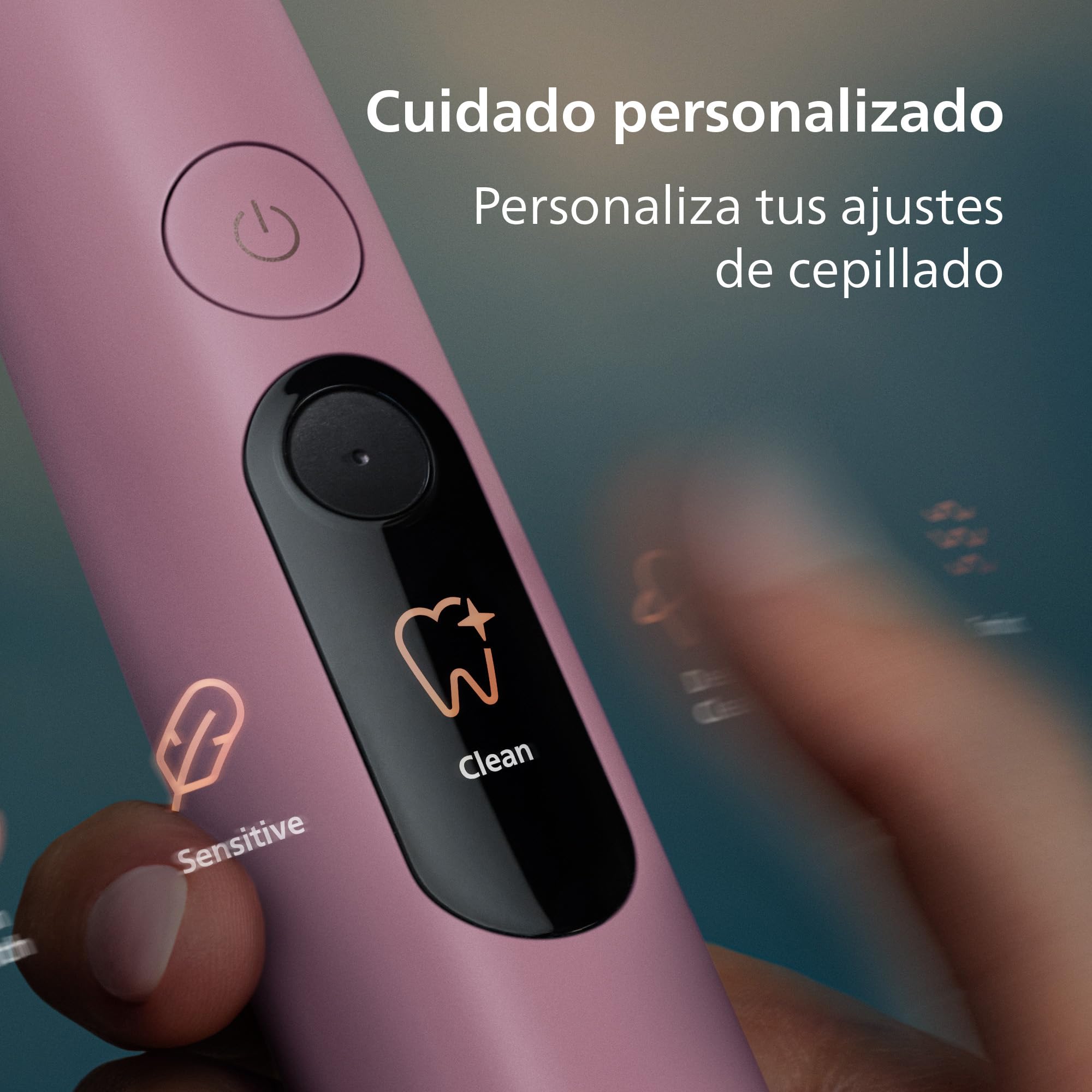 Philips Sonicare Next-Generation DiamondClean 8000 Cepillo de dientes eléctrico - con Smart Pressure Feedback y 15 ajustes, rosa flor, HX8311/15