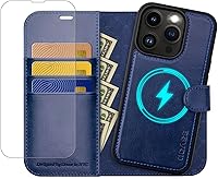 Vista 31 de OCASE Funda tipo cartera desmontable para iPhone 12 y iPhone 12 Pro con tarjetero [2 en 1] Funda de piel sintética con soporte de bloqueo RFID