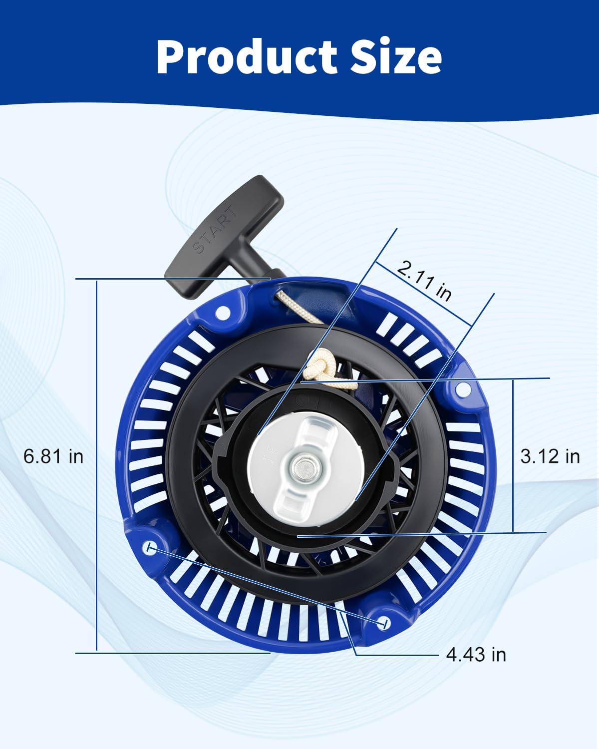 ANODZU Pull Start Assembly Recoil Starter Fit for Powerhorse 212cc Engine 759787 758653, Fit for Westinghouse Durostar Engine Generator Pressure Washer 3100psi 3400psi 3600psi Water Pump