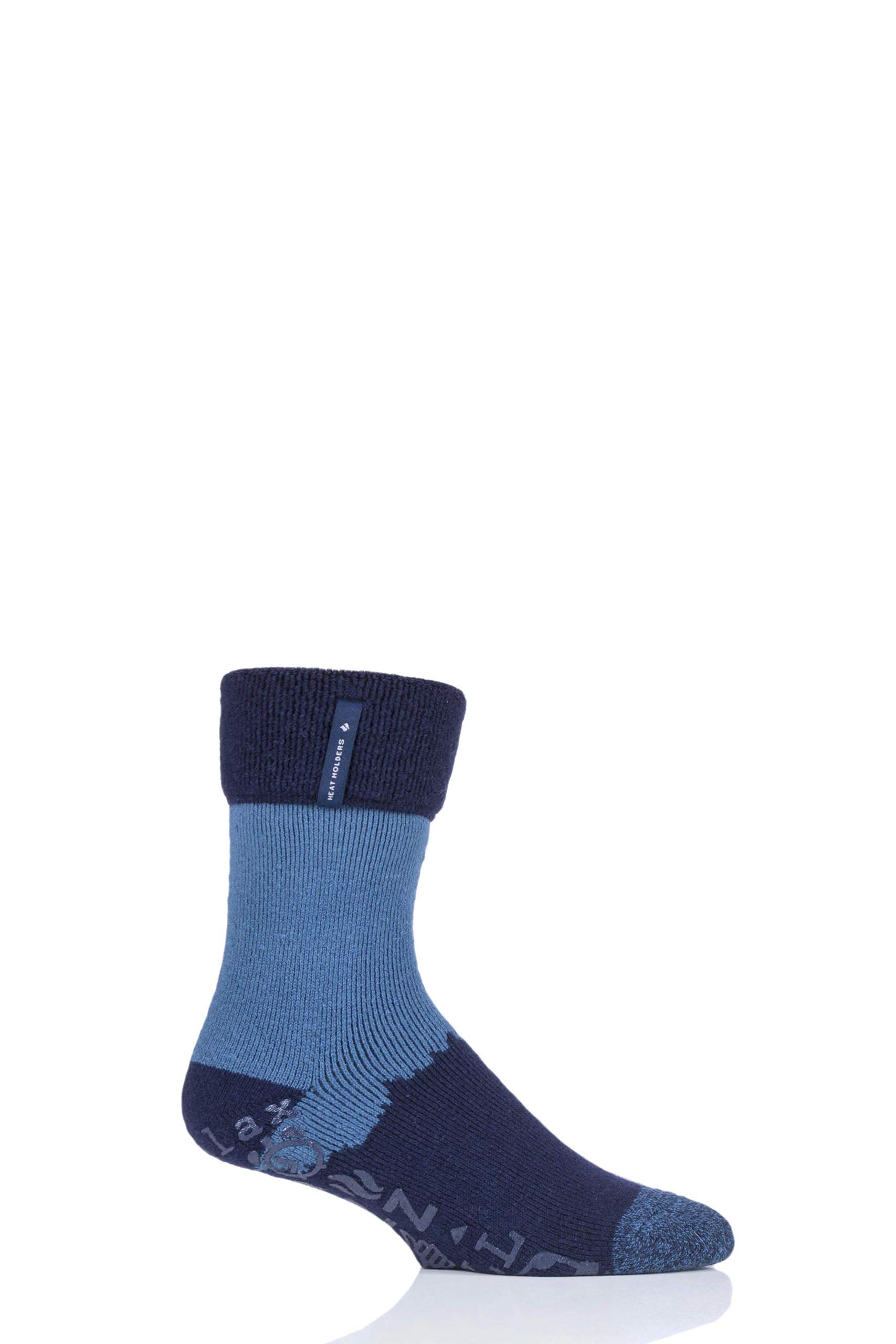 SOCKSHOP Heat Holders Men's Lounge Lite Socks Navy Size 6-11