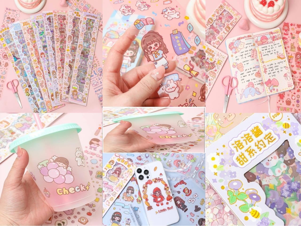 Khasala Brothers® Calcomanías temáticas de dibujos animados para niños, 20 hojas para niños, calcomanías para proyectos, álbumes de recortes, manualidades y aula (el color y el diseño pueden variar