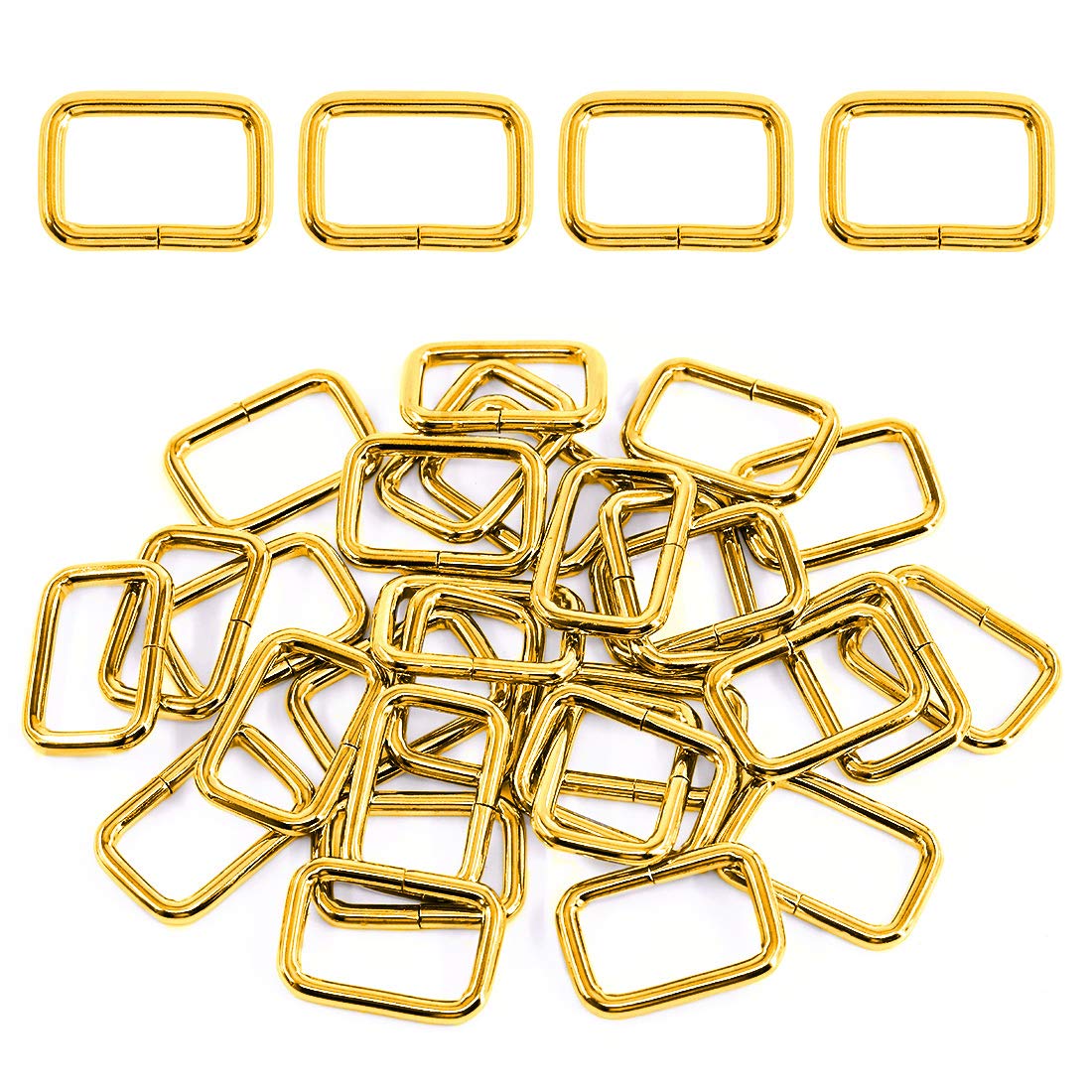 Swpeet 60Pcs 1 Inch / 25mm Heavy Duty Metal Ring Buckle Webbing Belts