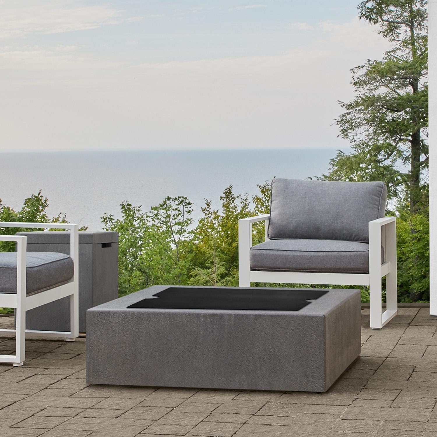 BBQGUYS Signature 25-Inch Square Aluminum Fire Table Lid - Fits 40-Inch Estes Fire Tables - Black - 138-BK