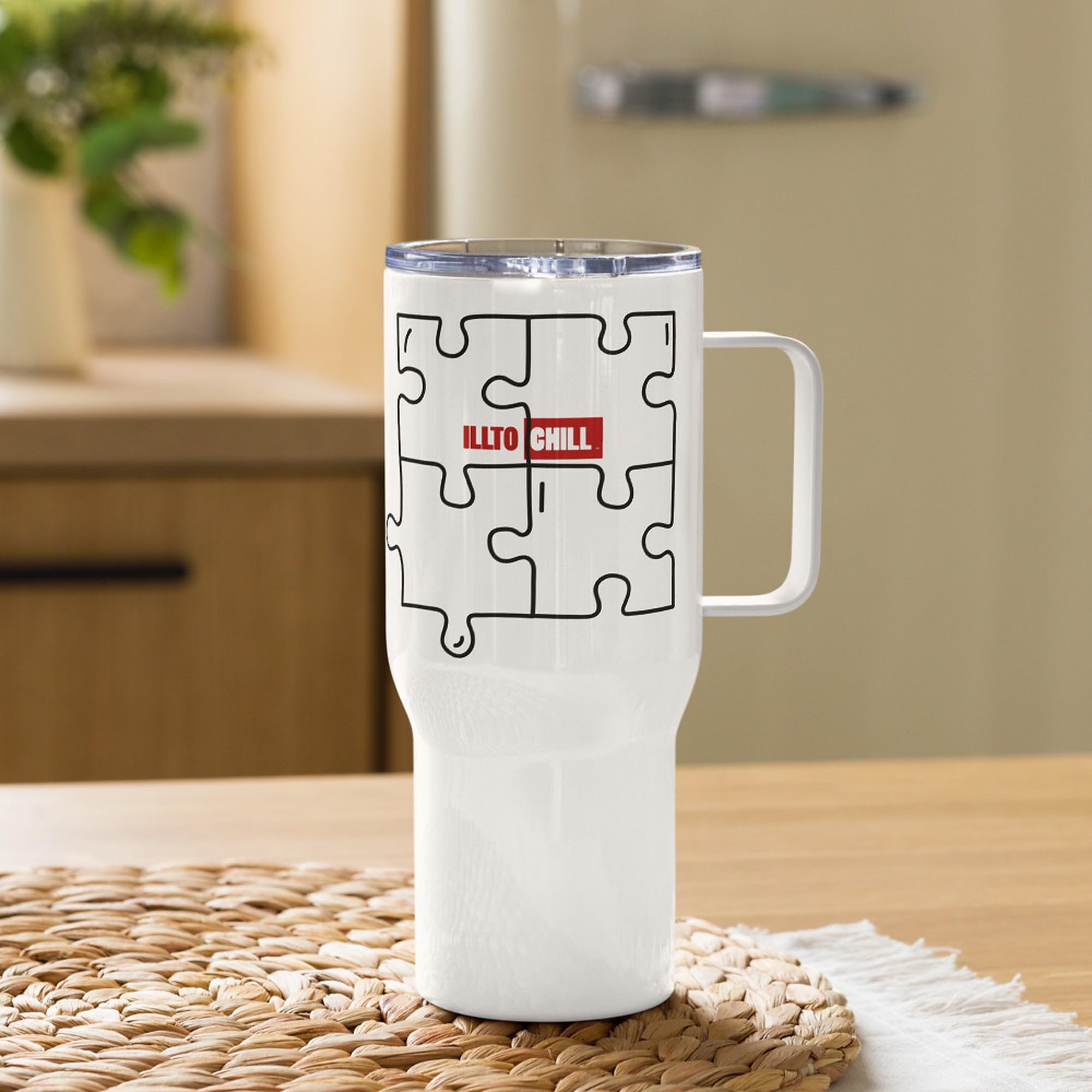 Taza de Viaje Autismo con Asa, Regalo para Adultos Autistas