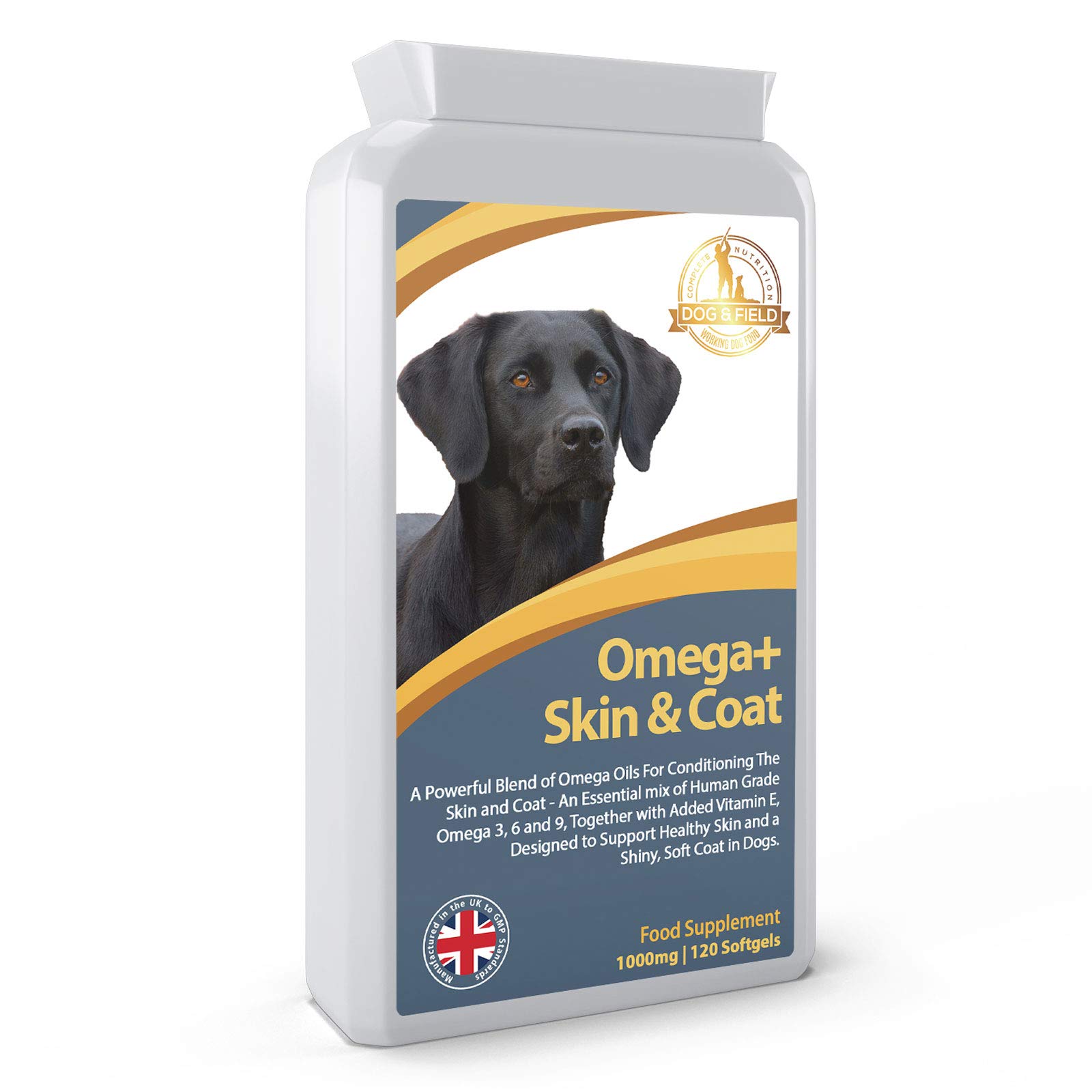 Omega+ Skin & Coat - A Omega 3, 6 & 9 Fish Oil Complex Health Supplement for Dogs and Cats 120 Capsules