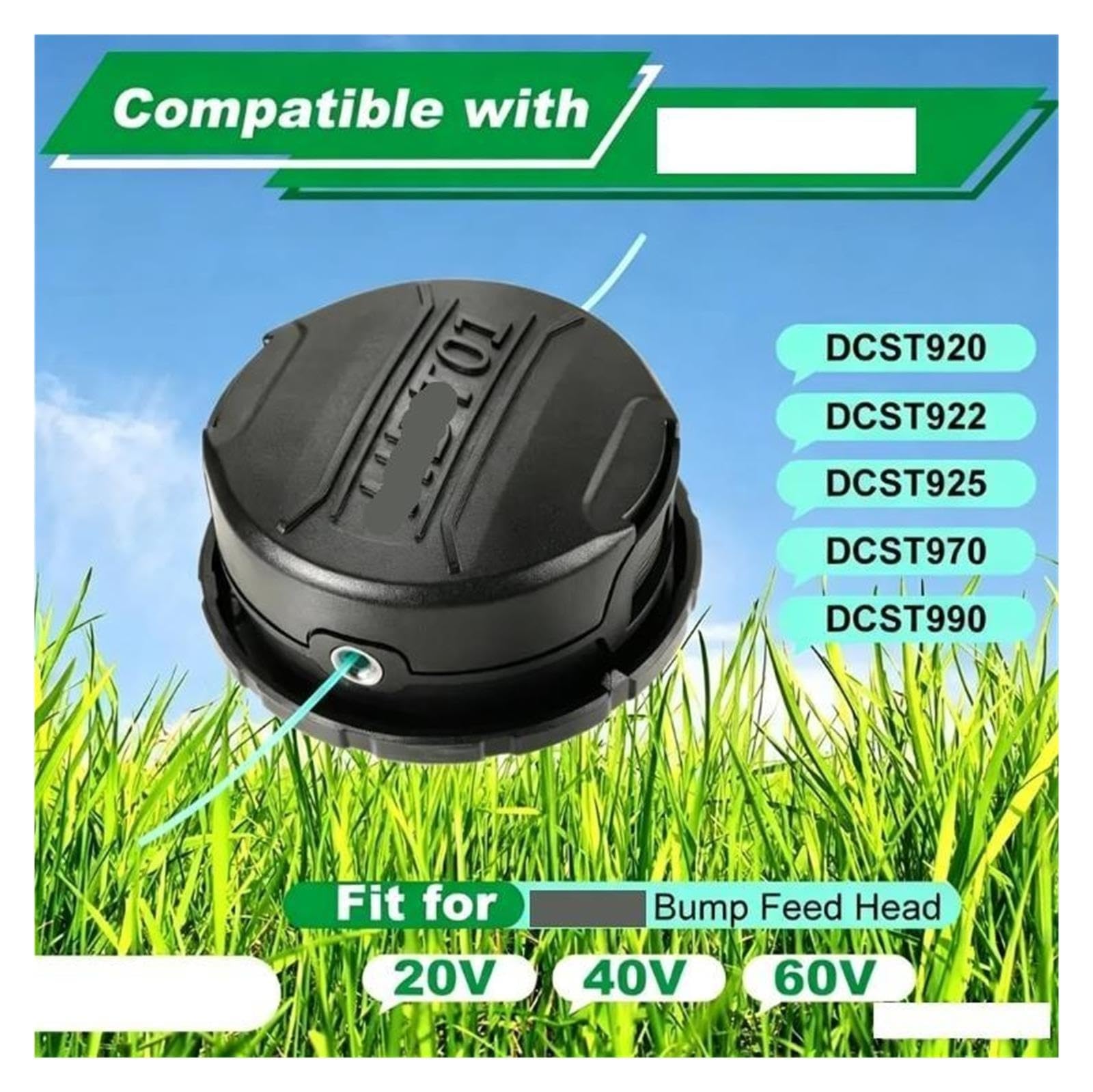 DWO1DT995 Cabezal De Corte De Repuesto Con Carrete De Cuerda, Línea De 0.080" 20 Pies, Compatible Con Dewalt DCST920 DCST922 DCST925 DCST970 DCST990 DCST991