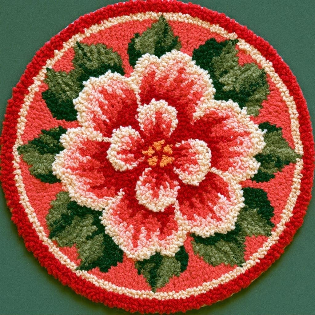 AMBATTERY Latch Hook Rug Kit Latch Hook Kits for Adults,Crabapple Blossoms