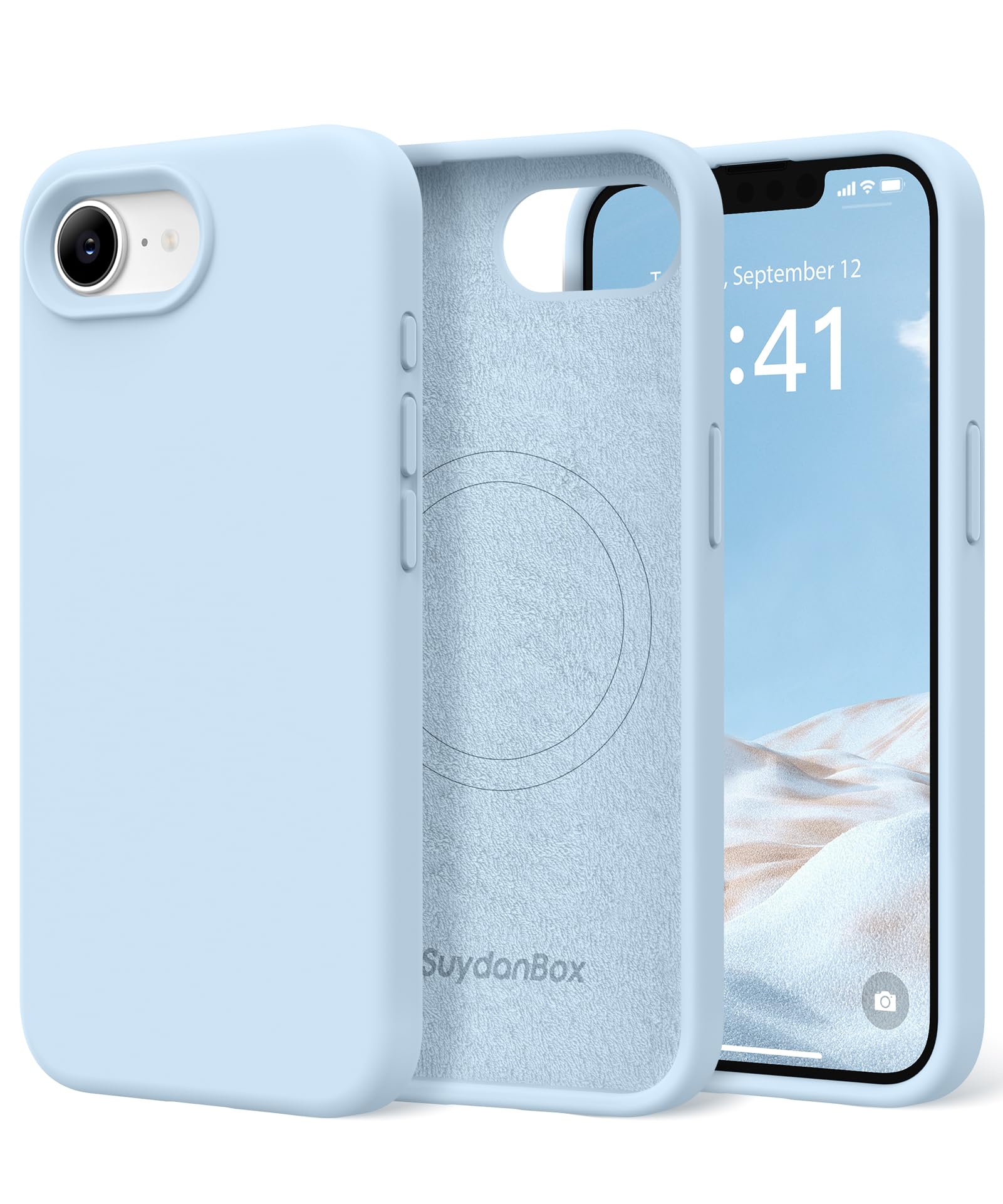 Magnetic for iPhone 17e/iPhone 16e Case Silicone Light Blue