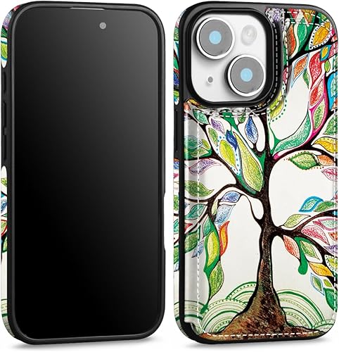 Miniatura 2 de Funda para iPhone 13, funda protectora para iPhone 14, delgada y ligera de cuero de primera calidad con ranuras para tarjetas, a prueba de golpes,