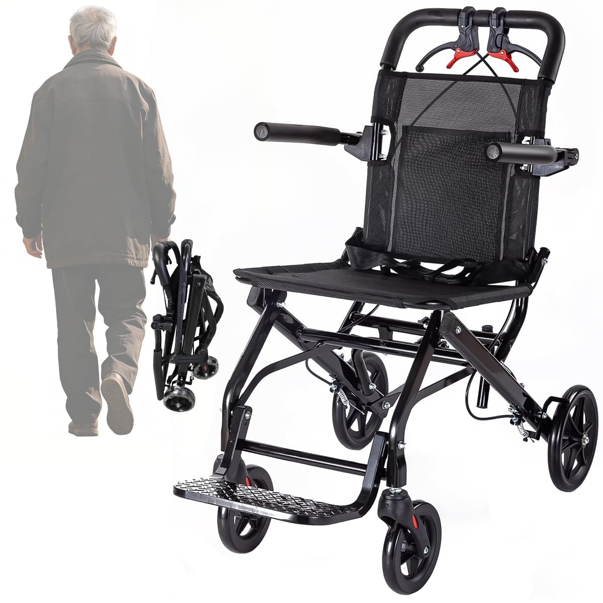 Amazon | 車椅子 アルミ合金 超軽量5.2kg 折りたたみ式 車いす 耐荷重 