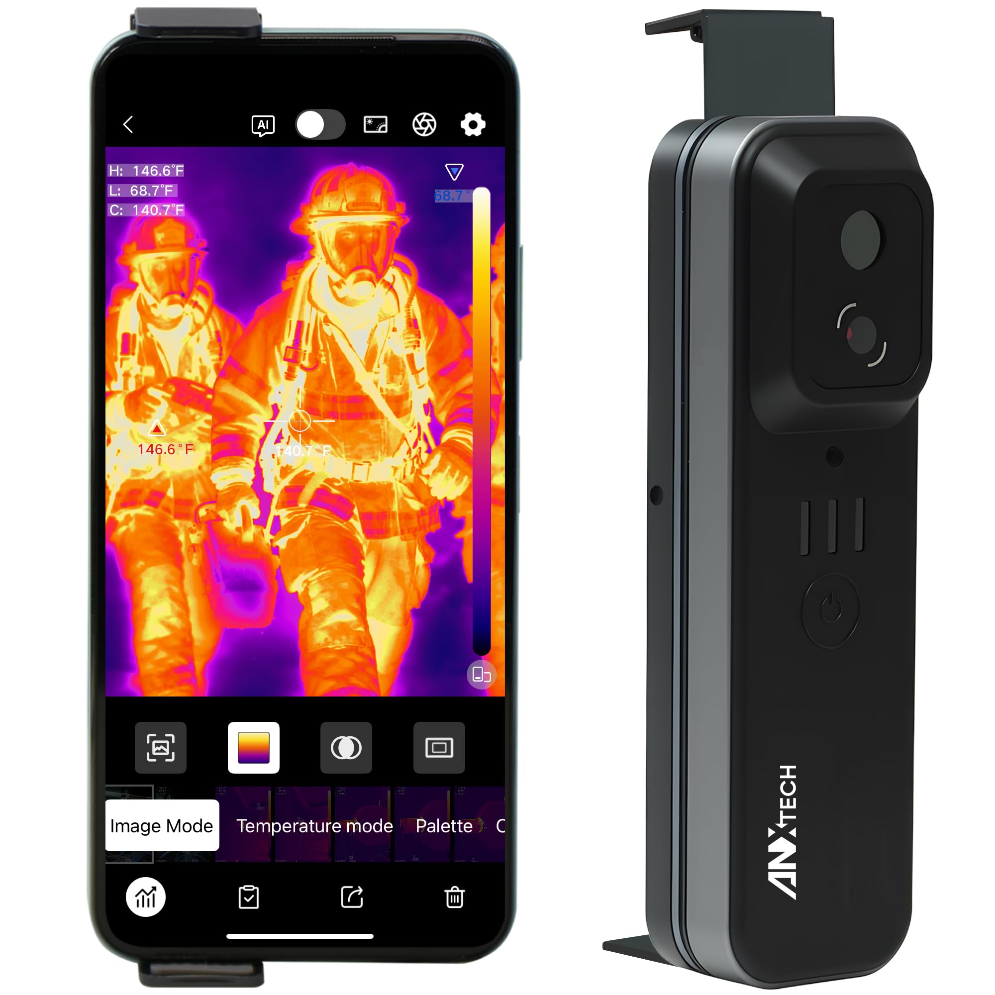 Wireless Thermal Imaging Camera, 512×384 Super Resolution, Thermal Imager for Android & iOS Smartphones, 256x192 IR Resolution, Infrared Camera Gadget