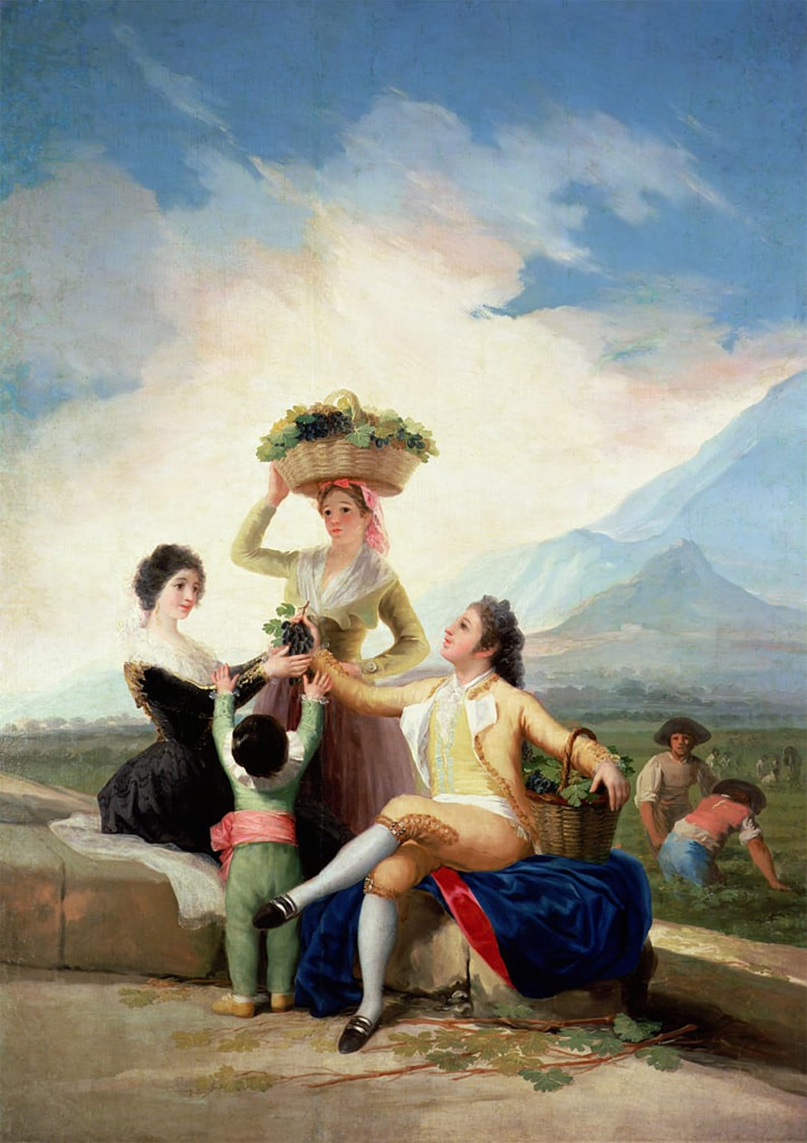 SERENDIPITP Retro Picture Poster Wall Art Pictures Painting Autumn or the Grape Harvest by Francisco De Goya Wall Art Canvas Print for Wall Decor 60x90cm
